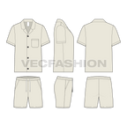 Mens Loungewear Set Flat Sketch