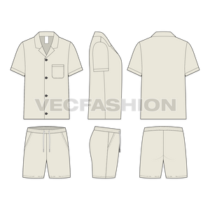 Mens Loungewear Set Flat Sketch