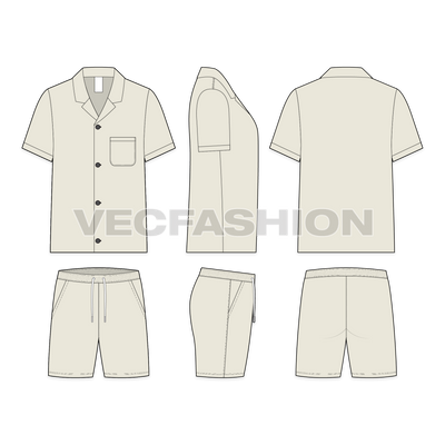 Mens Loungewear Set Flat Sketch
