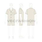 Mens Loungewear Set Flat Sketch-on croqui