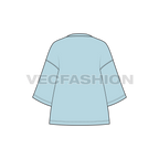 Mens Oversized Tee Free Flat Sketch-back view