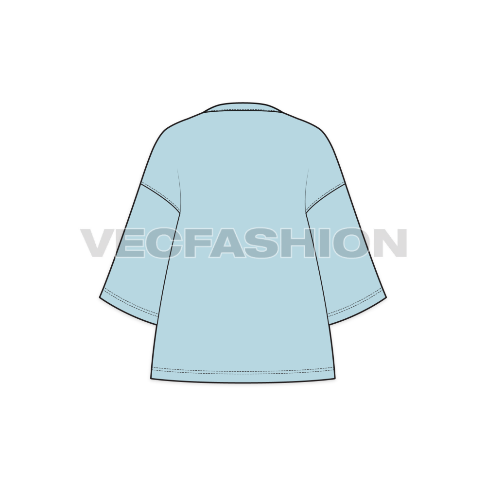 Mens Oversized Tee Free Flat Sketch-back view