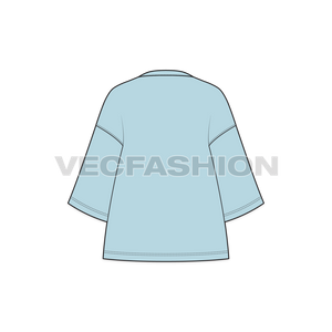 Mens Oversized Tee Free Flat Sketch-back view