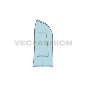 Mens Oversized Tee Free Flat Sketch-side view