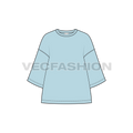 Mens Oversized Tee Free Flat Sketch-front view