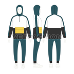 Mens Oversized Windbreaker Suit Flat Sketch on Croqui