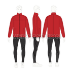 Mens Polar Fleece Zipper flat sketch, croqui sketch