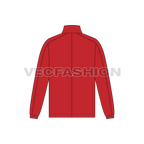Mens Polar Fleece Zipper flat sketch, back view