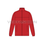 Mens Polar Fleece Zipper flat sketch, front view