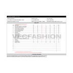 Mens Round Neck T-shirt Tech pack Template - Full Grading Size Chart or Specs