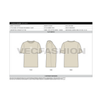 Mens Round Neck T-shirt Tech pack Template - design sheet