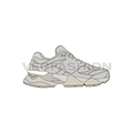 Mens running sneakers, light gray flat sketch, view 1