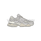 Mens running sneakers, light gray flat sketch, view 1