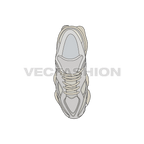 Mens running sneakers, light gray flat sketch, view 2