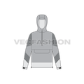 Mens Ski Windbreaker Jacket Free Flat Sketch-Front view