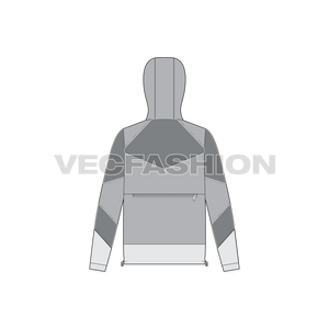 Mens Ski Windbreaker Jacket Free Flat Sketch-back view