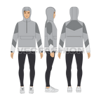 Mens Ski Windbreaker Jacket Free Flat Sketch-showing all views on croqui