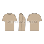 Mens tshirt vector showing front, side and back view.