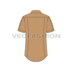 Mens slim fit shirt flat sketch, back view