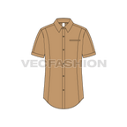 Mens slim fit shirt flat sketch, front view