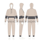 Mens Sweatsuit with Bold Stripe-on croqui