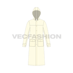 Mens Waterproof Coat flat sketch, front view