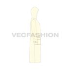 Mens Waterproof Coat flat sketch, side view