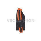 Mens Windbreaker Jacket flat sketch, side view