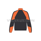 Mens Windbreaker Jacket flat sketch, back view