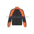 Mens Windbreaker Jacket flat sketch, front view