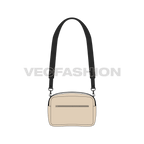 Waterproof crossbody bag flat sketch, view 2