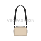Waterproof crossbody bag flat sketch, view 1