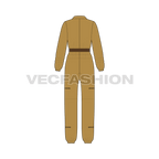 Women boiler suit illustrator sketch flat sketch, back view