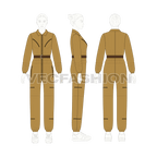 Women boiler suit illustrator sketch flat sketch, croqui sketch