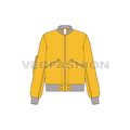 Women Bomber Jacket Flat Sketch flat sketch, front view