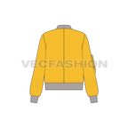 Women Bomber Jacket Flat Sketch flat sketch, back view