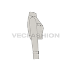 Women Crop Jacket flat sketch, side view