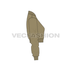 Women Cropped Bomber Jacket flat sketch, side view