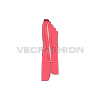Women kurti flat sketch flat sketch, side view