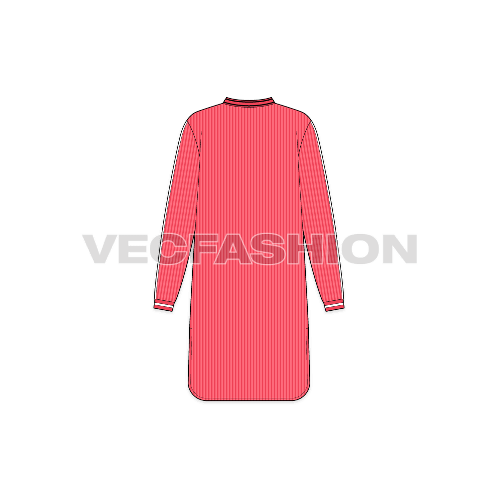 Dress fashion flat sketch template6 Royalty Free Vector