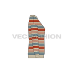 Womens striped pullover sweater flat sketch, side view
