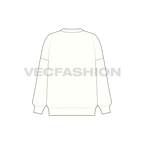 Womens winter oversized sweater flat sketch, back view