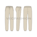 Womens winter oversized sweater flat sketch, jogger pants bottom