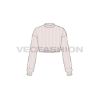 Womens fitted crop sweater flat sketch, front view