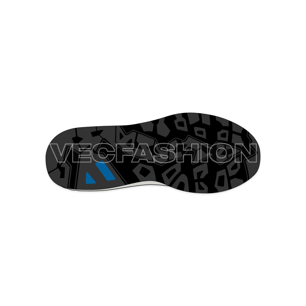 Womens running sneakers, light gray flat sketch, view 4