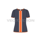 Womens sports tee flat sketch, front view