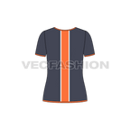 Womens sports tee flat sketch, back view
