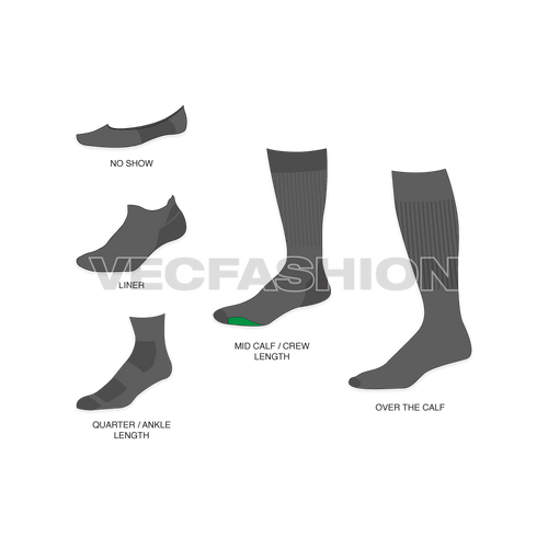 5 most common socks flat sketch