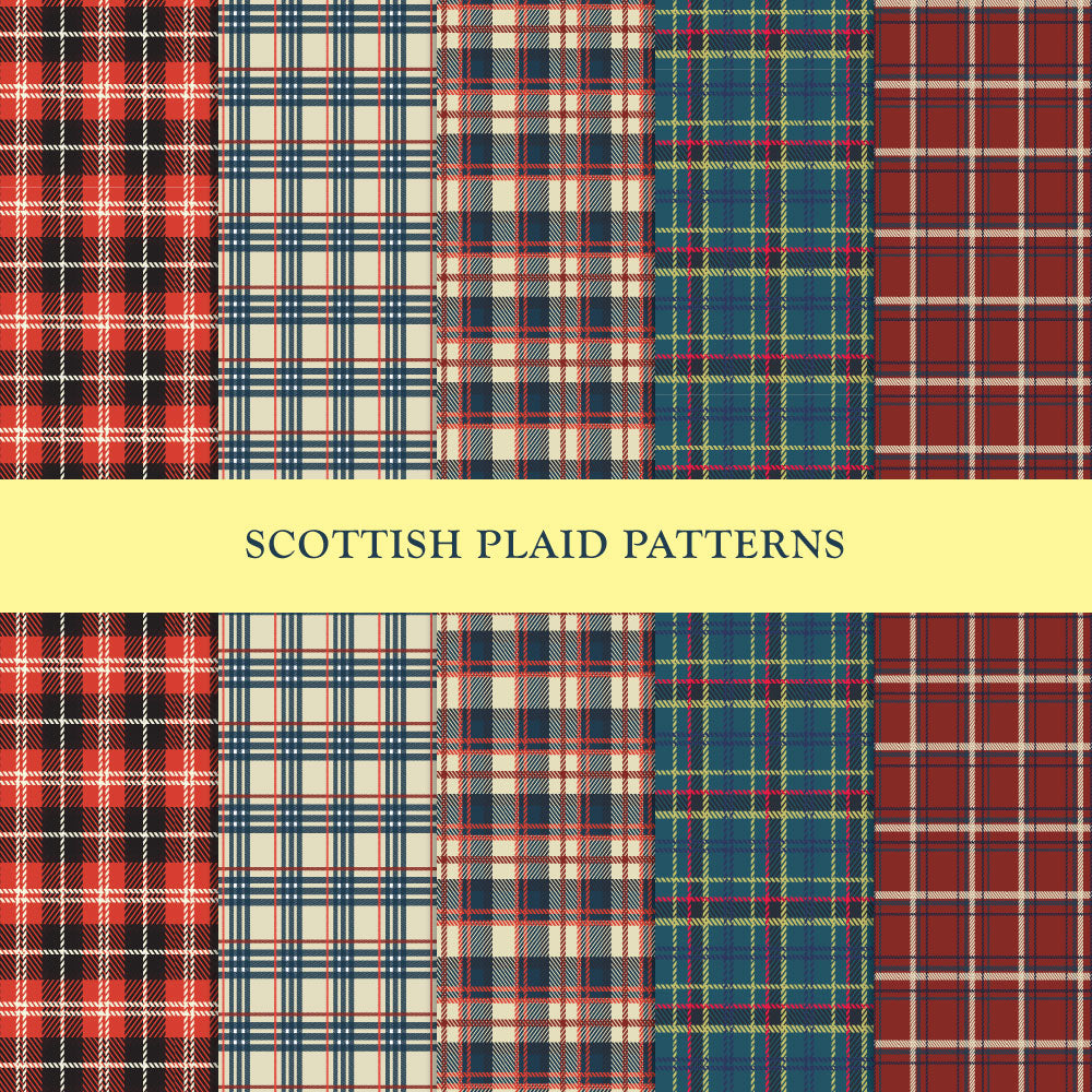 1st set of 5 scottish plaids flat sketch