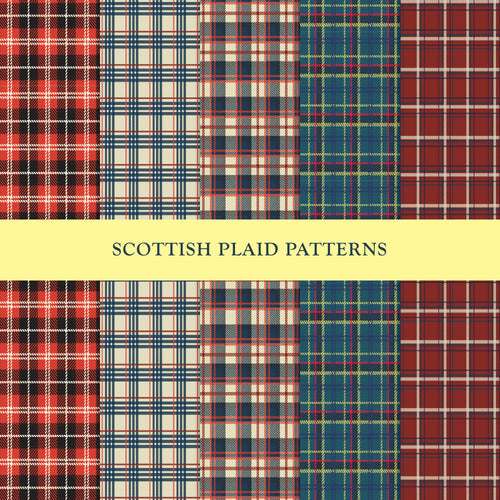 1st set of 5 scottish plaids flat sketch